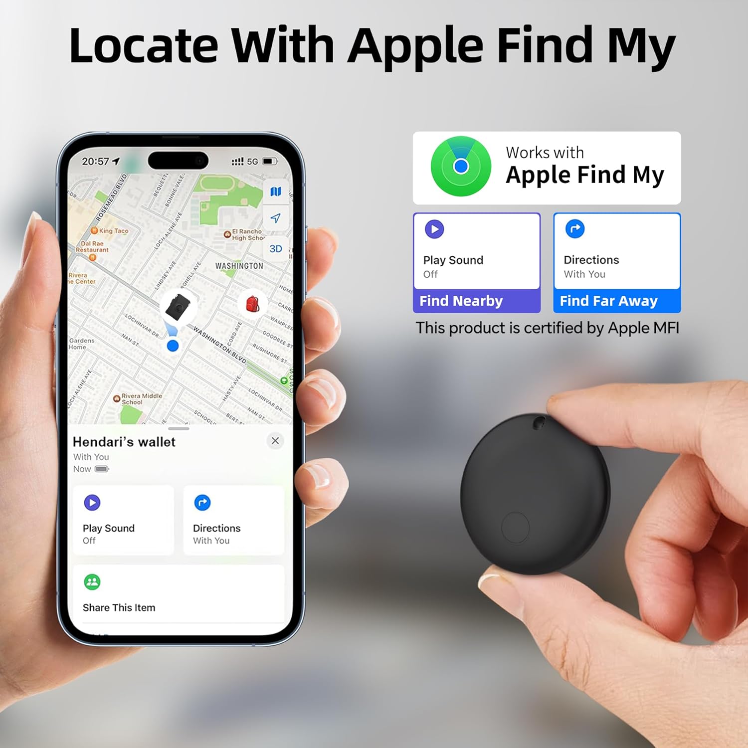 umoven Wallet for Men with AirTag(iOS Only), Mens Metal Wallet Minimalist with Money Clip & ID Window, Slim Leather Slots RFID Blocking Bifold Wallet,Smart Pop Up Credit Card Holder Wallet (Black) - Image 8