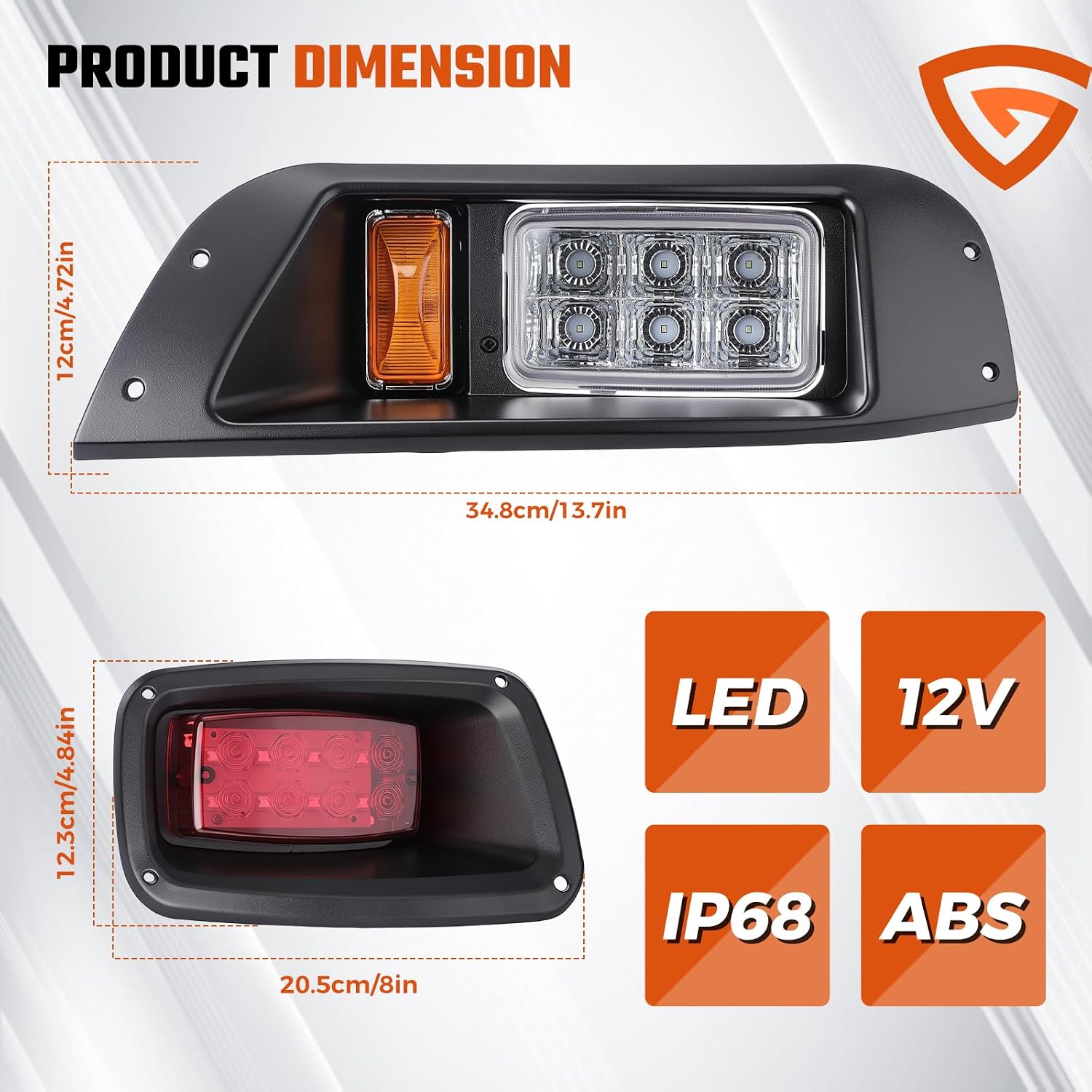 LED Upgrade fit for Golf Cart LED Light Compatible with EZGO TXT 1996-2013 Gas & Electric Carts 12V Street Legal Lights Kit with LED Head Light Tail Lights Turn Signals Brake Lights