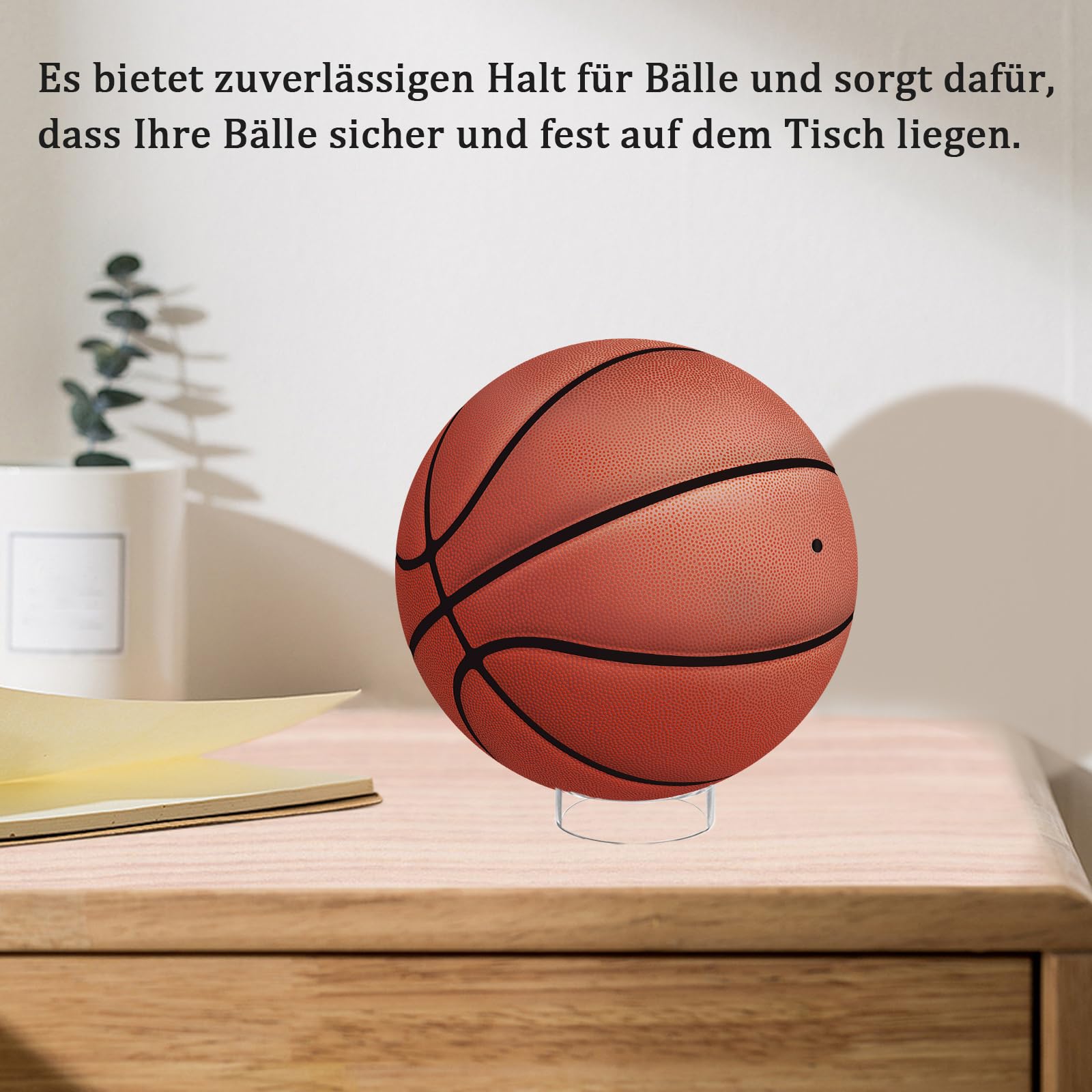 Supporto per Sfere Supporto, 6 Pezzi Espositori in Acrilico Trasparente Contenitore, per Esporre Pallacanestro, Calcio e Pallavolo
