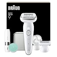 Braun Silk·épil 9 SkinSpa, Epilatore Wet & Dry Con Testina Flesisbile
