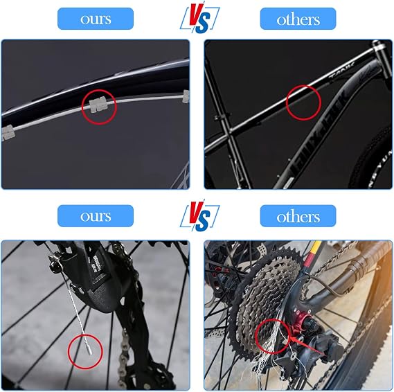 4PCS Universal Bike Brake Cable,Replaceable Brake Inner Wire Cable, Include Free Cable Cap End Crimps O-Rings Accessories, Professional Bicycle Brake Line For Mountain Bikes MTB or Road Bikes, 2M Long