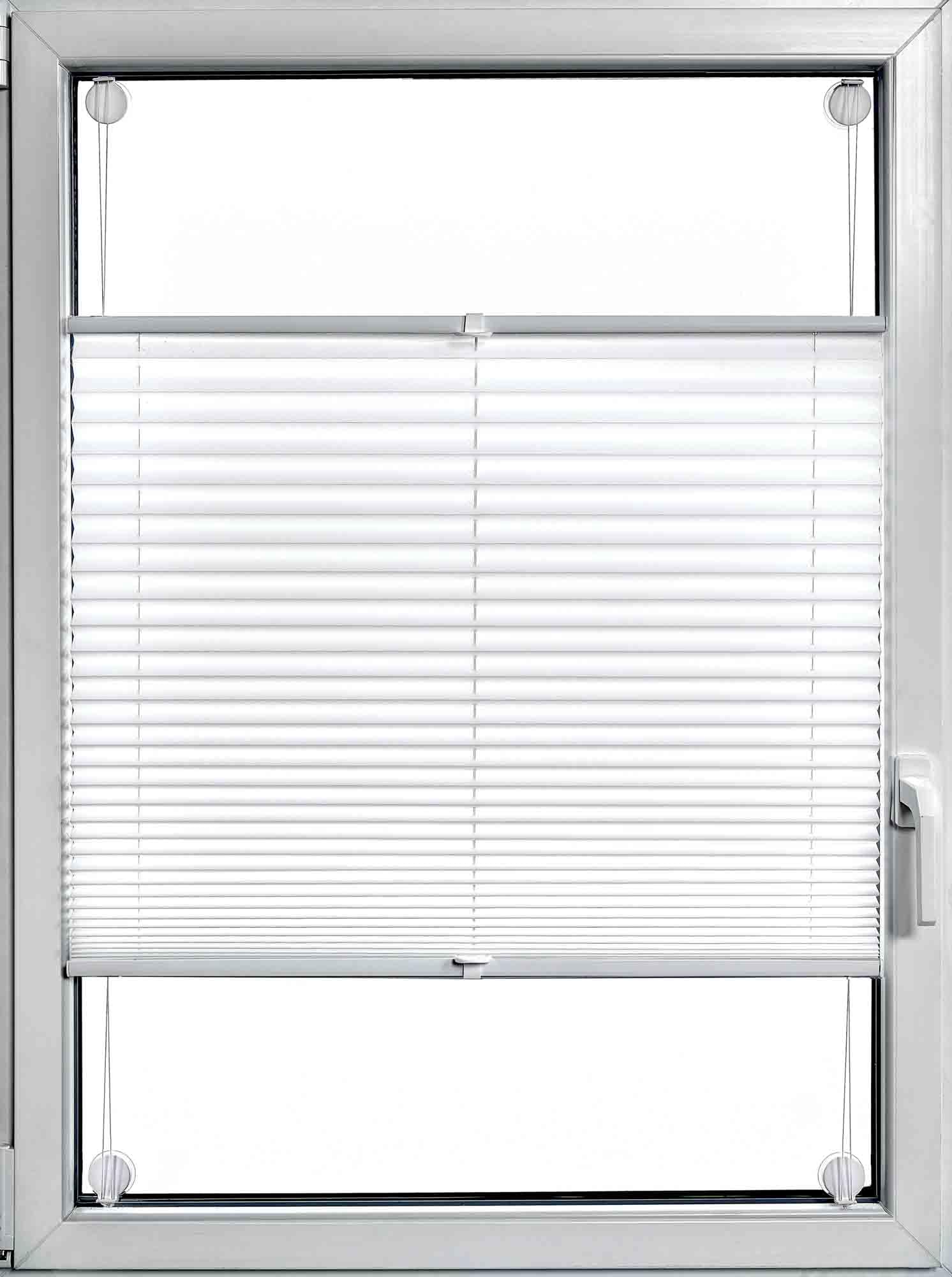 Plissee Vacufix mit Saugnäpfen, ohne Bohren, weiß 80 x 210 cm