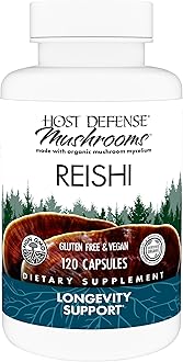 Host Defense Reishi Capsules - Heart & Immune Health Support Supplement - Mushroom Supplement to Support Energy & Vitality - Reishi Supplement to Aid Overall Well-Being - 120 Capsules