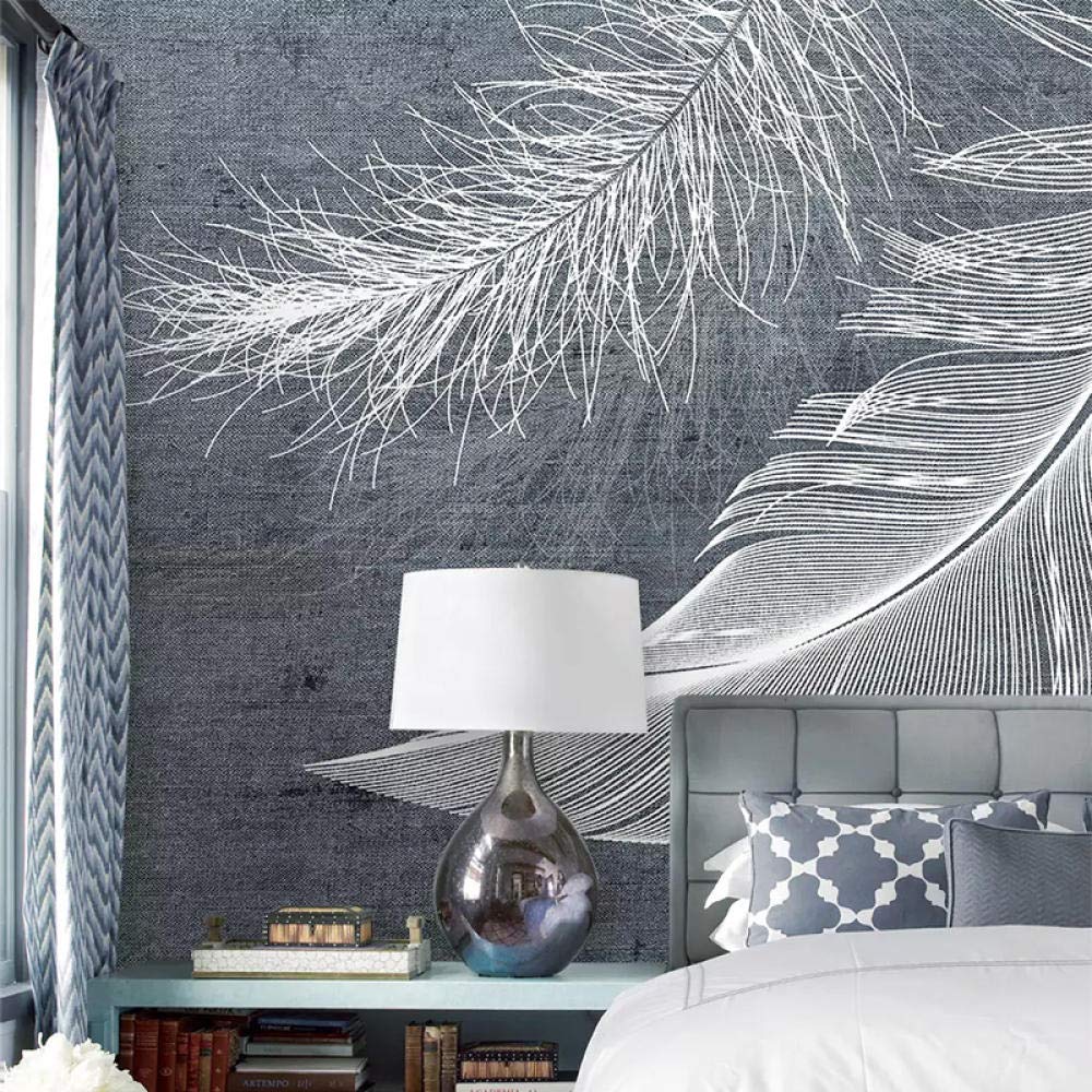 Photo Murale Papier Peint Plume Blanche XXL Fresque Peinture Murale Salon Style Nordique