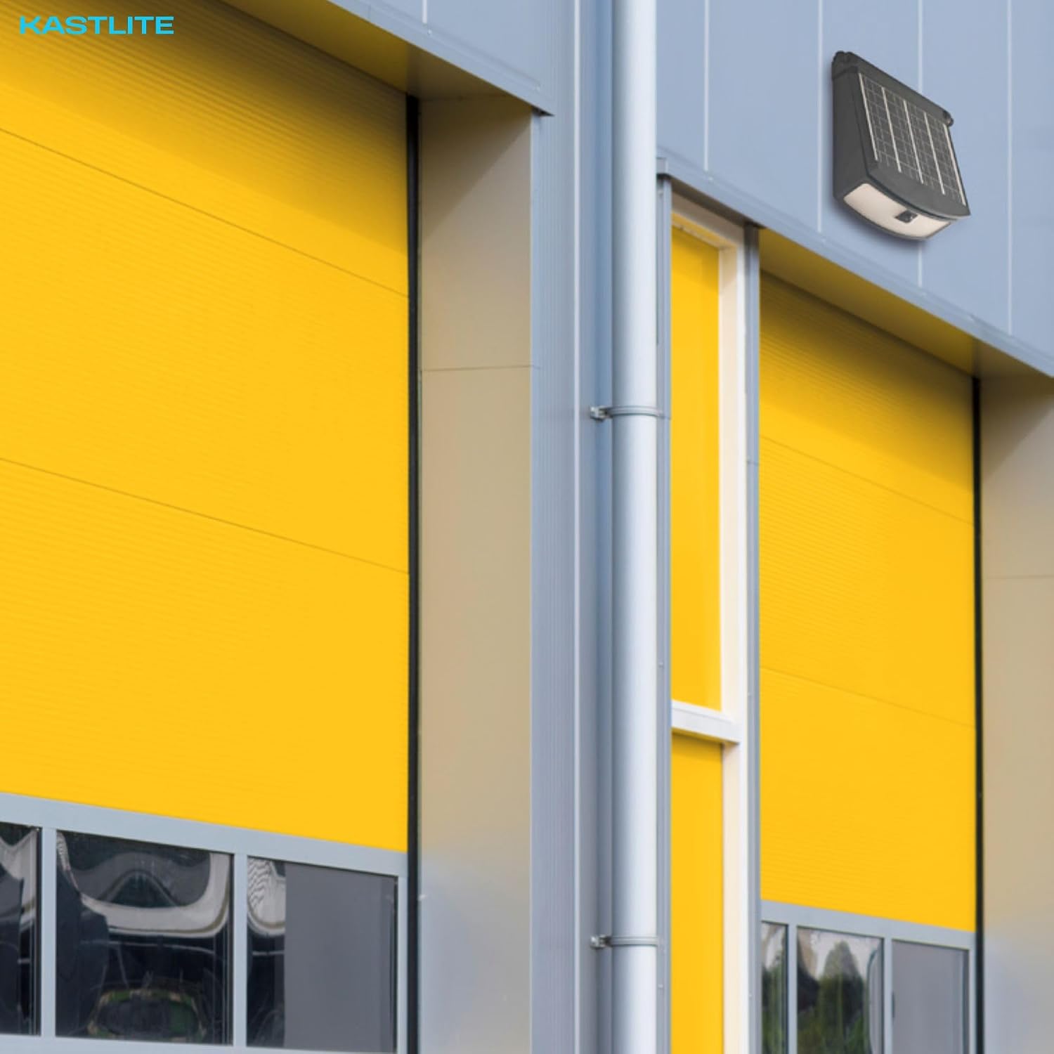 KASTLITE Solar LED Wall Pack Fixture - 4000K, 1500 Lumen 100W HID Replacement - Solar Off-Grid Mini Wall Pack - Energy Efficient Lighting for Buildings & Outdoor Commercial Spaces