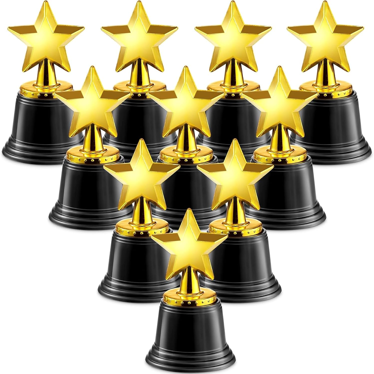Nagroda Bedwina Star Trophy – pakiet 12 szt., złote trofea 11,4 cm dla dzieci i dorosłych, na konkursy, wydarzenia sportowe, dekoracje imprez, upominki dla nauczycieli i gości