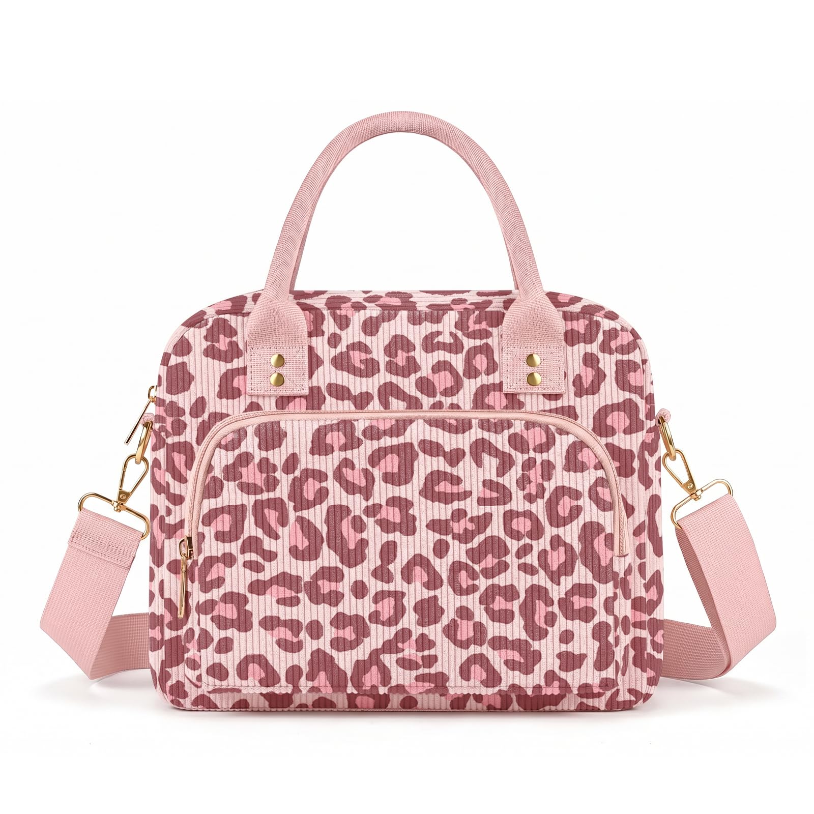 TXBOBECO Lunch Bag for Women & Kids, 11.5L Large Insulated Lunch Box Bag, Adults Girls Packed Lunch Box Tote Bags with Shoulder Strap, Soft Cooler Picnic Bags for Work School Picnics-Leopard Print