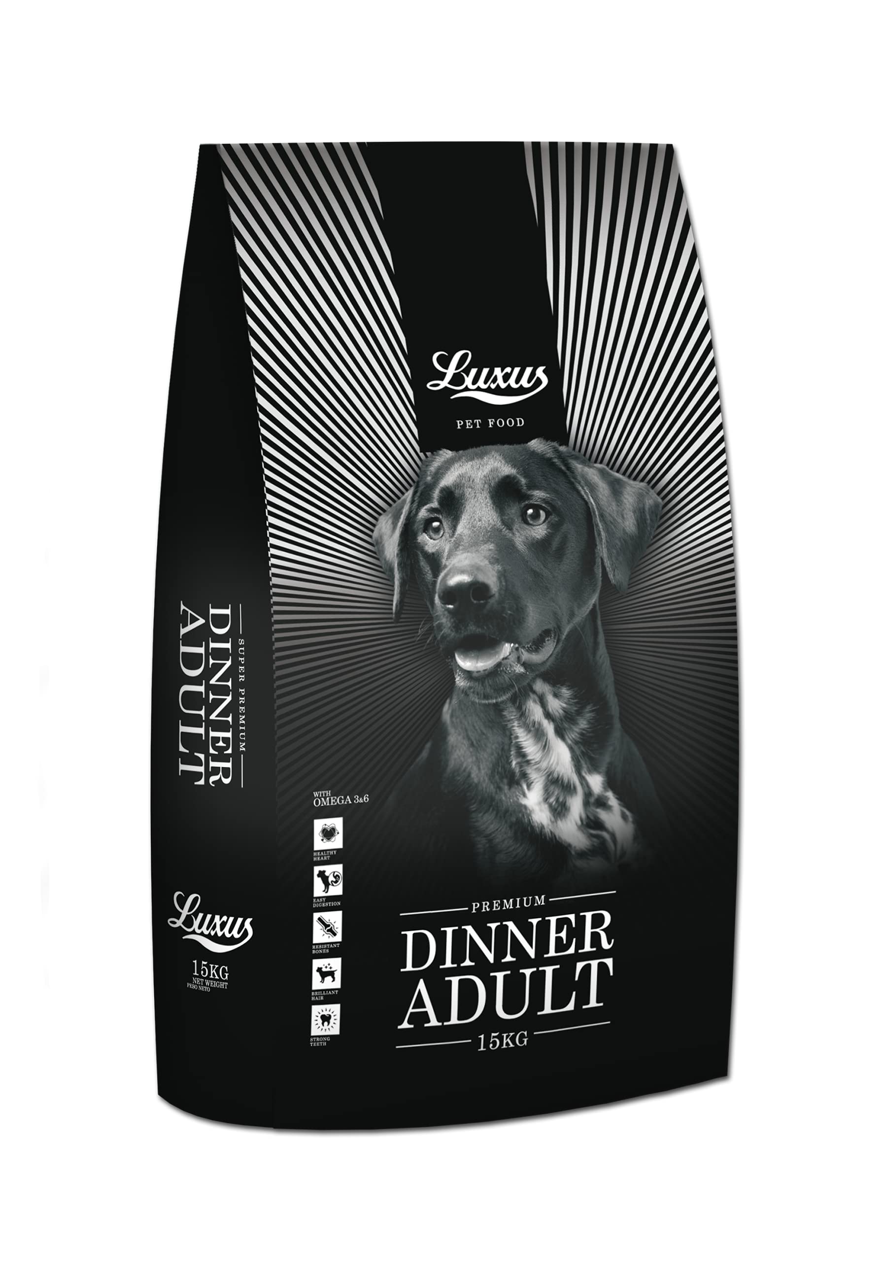 Pienso para Perros Adultos para Todas Las Razas y tamaños Rico en Pollo Alimento seco para Perros 20 kg Canun Luxus Dinner Adult