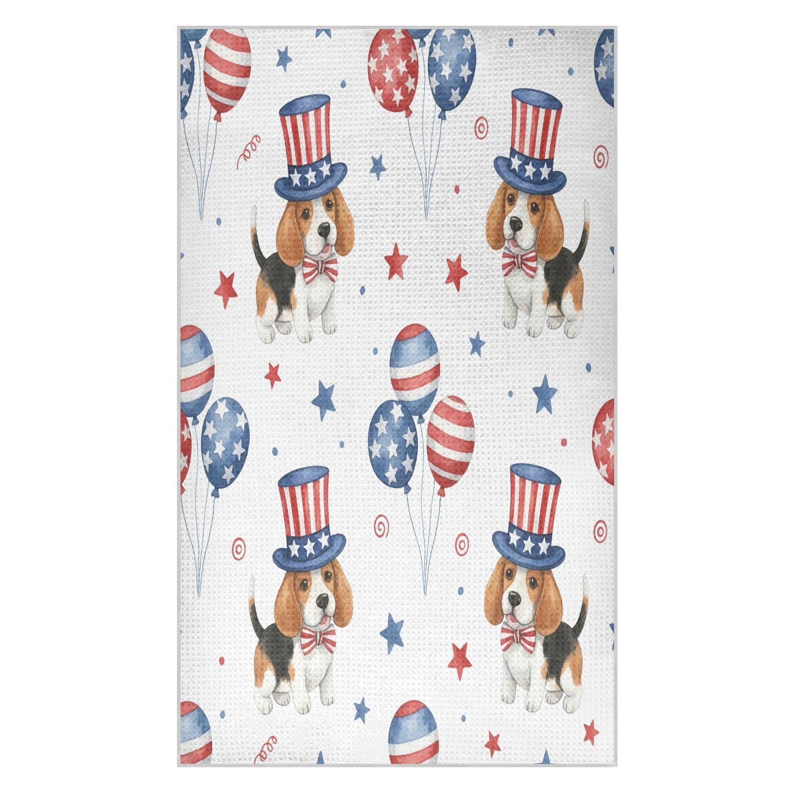 BURSTDDY Usa Dog Kitchen Towels,Absorbent Dish Towels 1 Pack