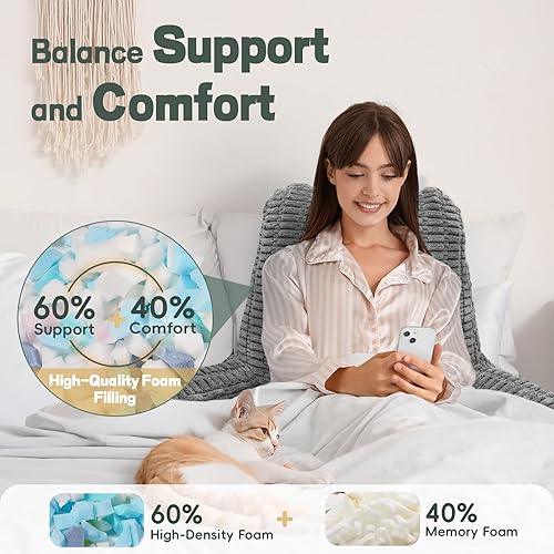 Miniatura 2 de Almohadas de lectura y reposo en cama gris