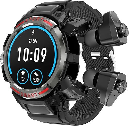 Reloj inteligente con auriculares, reloj inteligente Bluetooth 3 en 1 para iPhone Android, reloj de seguimiento de actividad física con monitor de