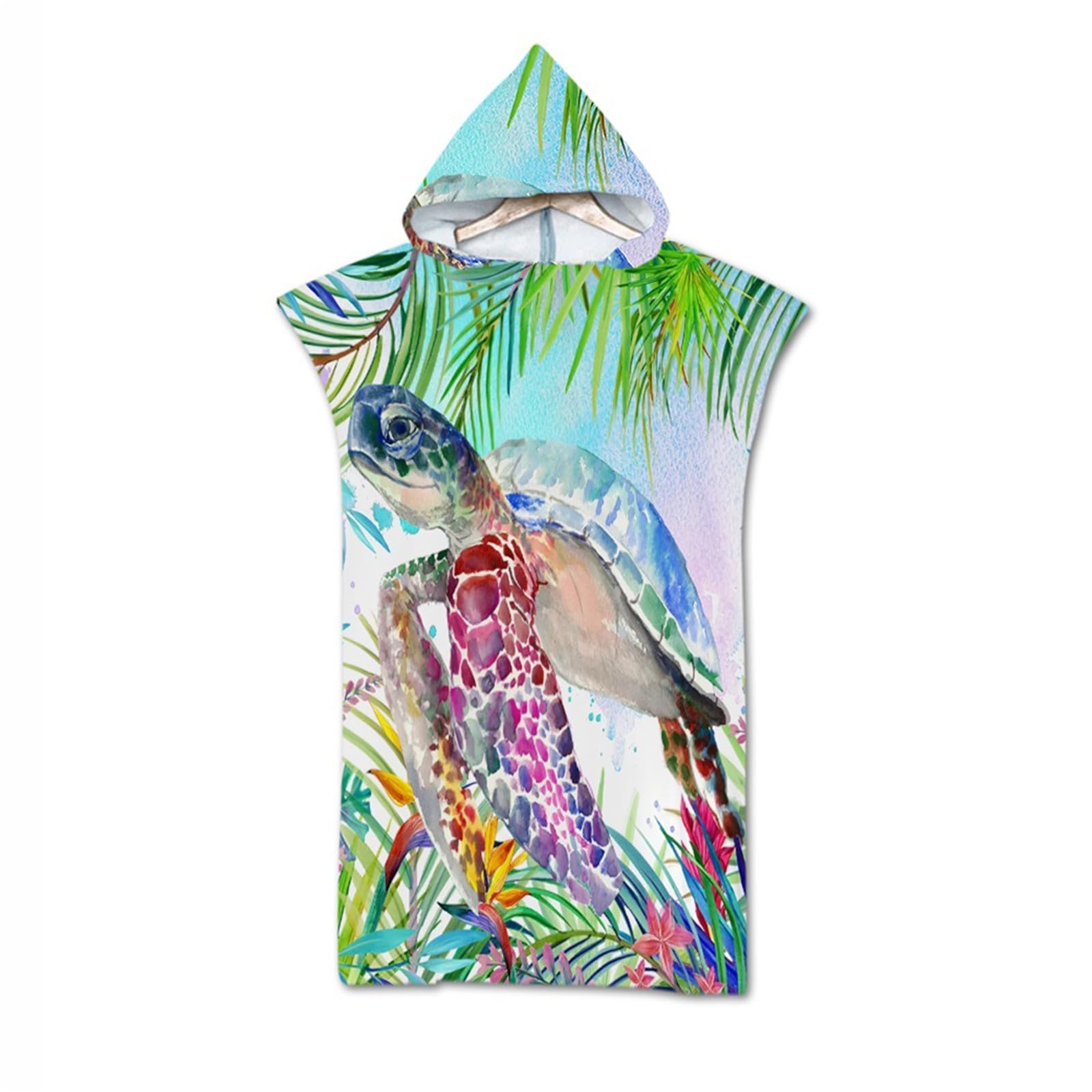 Lukery Badeponcho Mit Kapuze - Weiches Mikrofaser Strandtuch Mit Delfin-Muster