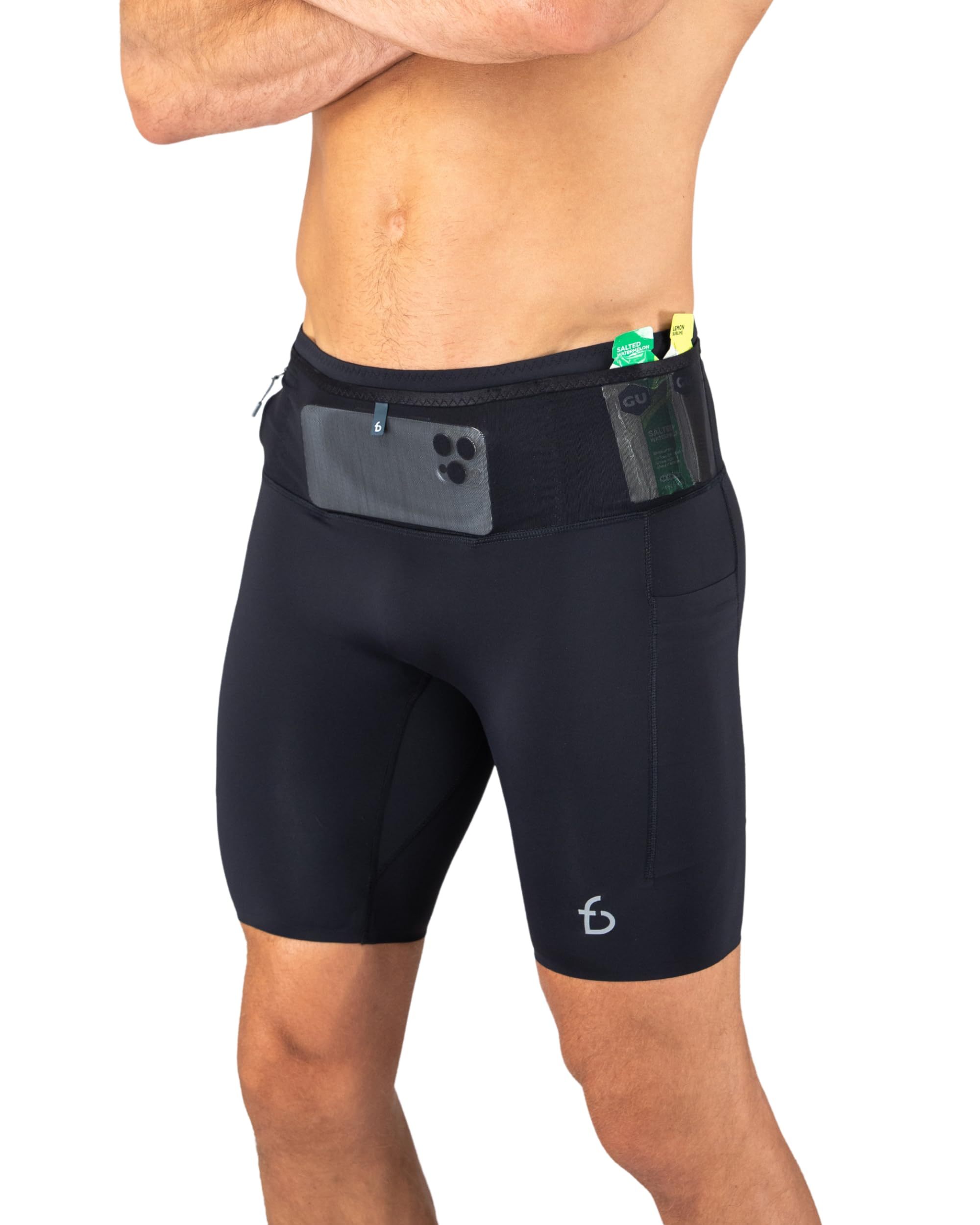 FlipBelt Men's Running Compression Shorts with Pockets