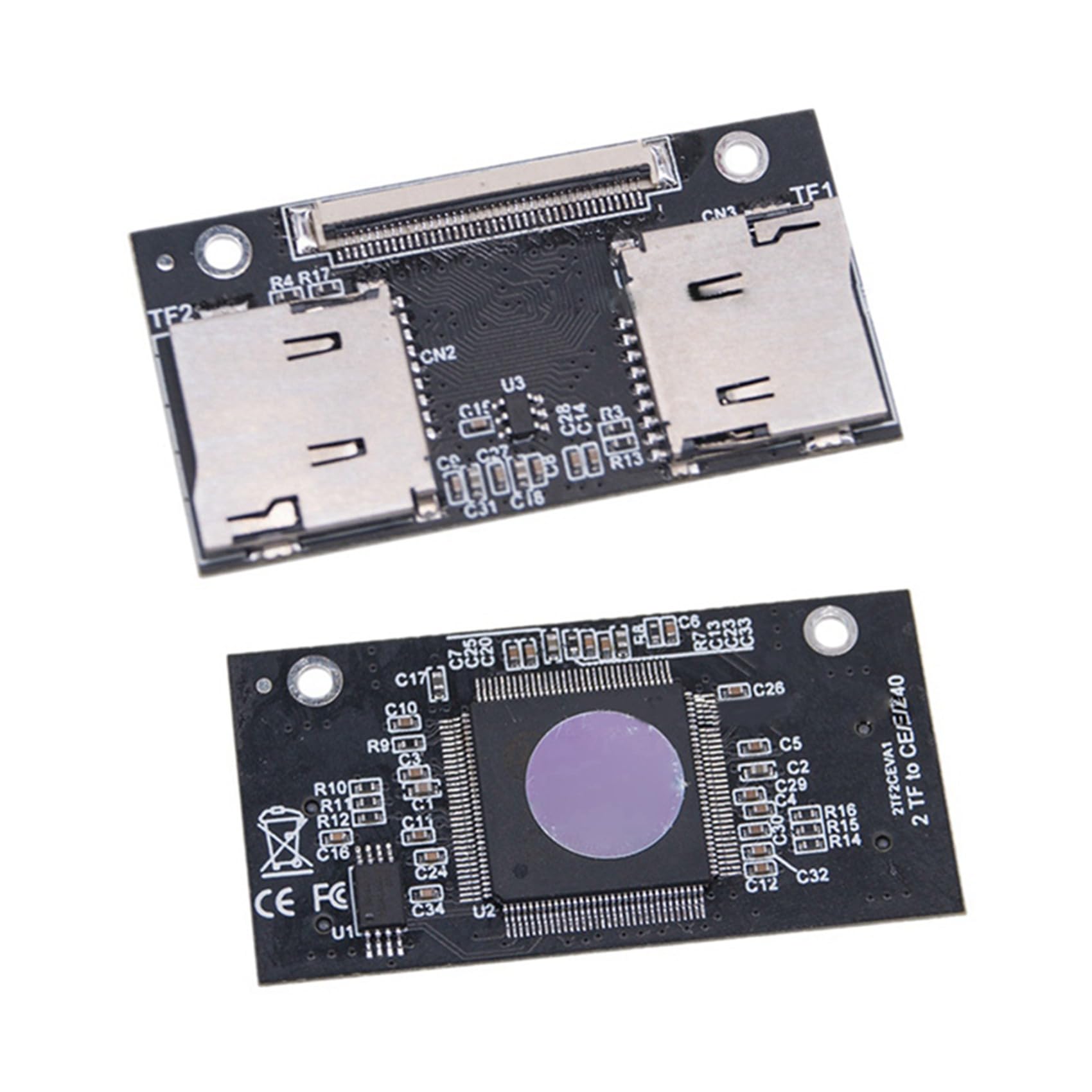 10X Tarjeta Adaptadora TF Tarjeta TF Dual A Tarjeta de Conexión Antiinterferencias ZIF Adecuada para Computadoras y Consolas de Juegos