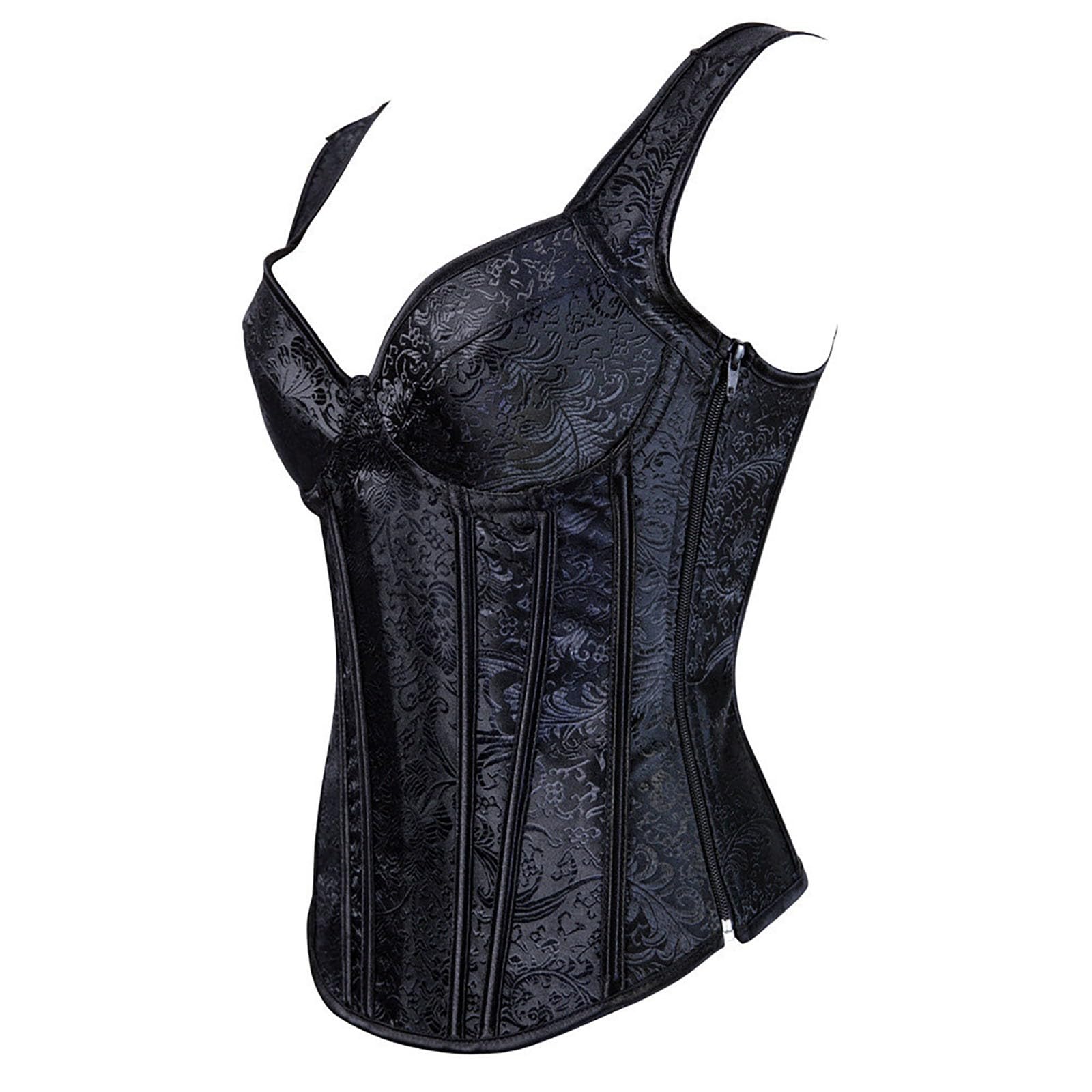 Generico Corsetto Donna Elegante,Body Con Cerniera Laterale E Cinturino Indumento Intimo Stile Corsetto Per Modellare La Figura Corsetto Aderente