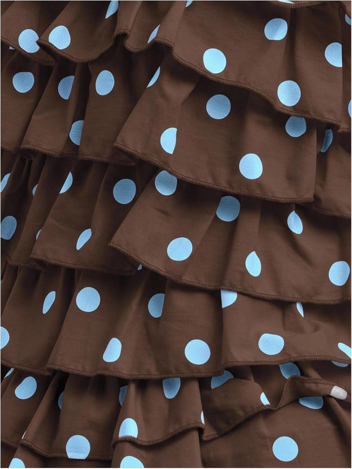 OYOANGLE Women's Polka Dots Layered Ruffle Strapless Top Y2K Cute Sleeveless Tie Back Tube Tops