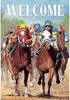 Welcome Derby Race Hearty Chestnut 13 x 18 Rectangular Small Garden Flag