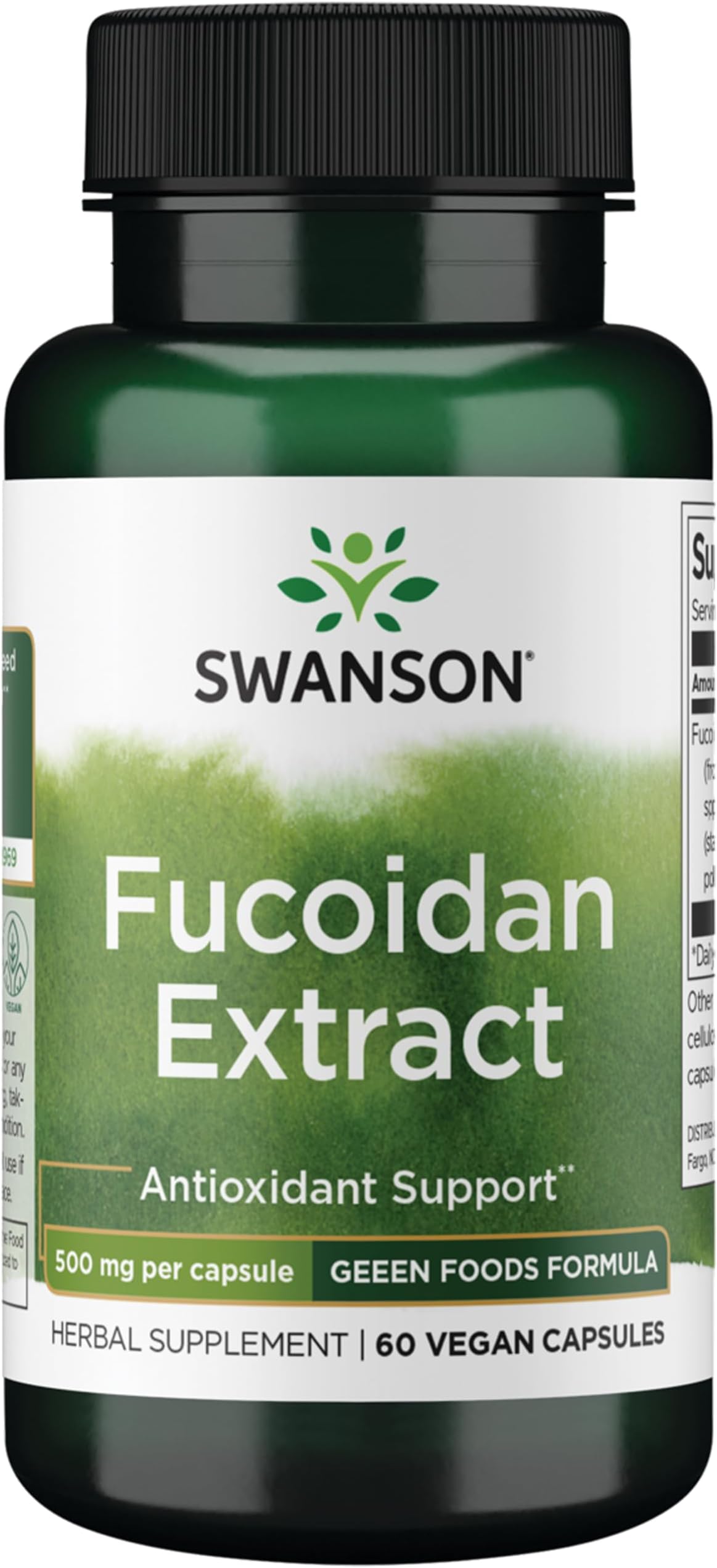 Swanson Maximum Strength Fucoidan Extract Immune Support Supplement for Adults Seeking Natural Immune Defense from Brown Seaweed - 500 mg (60 Vegan Capsules)
