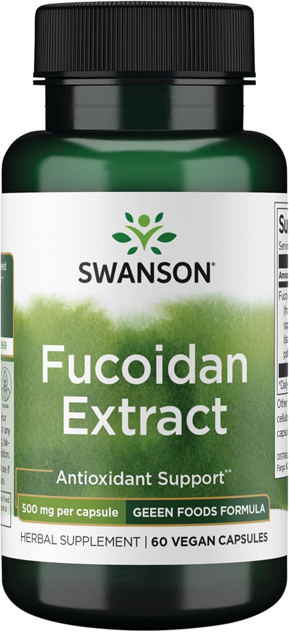 Swanson Maximum Strength Fucoidan Extract Immune Support Supplement for Adults Seeking Natural Immune Defense from Brown Seaweed - 500 mg (60 Vegan Capsules)