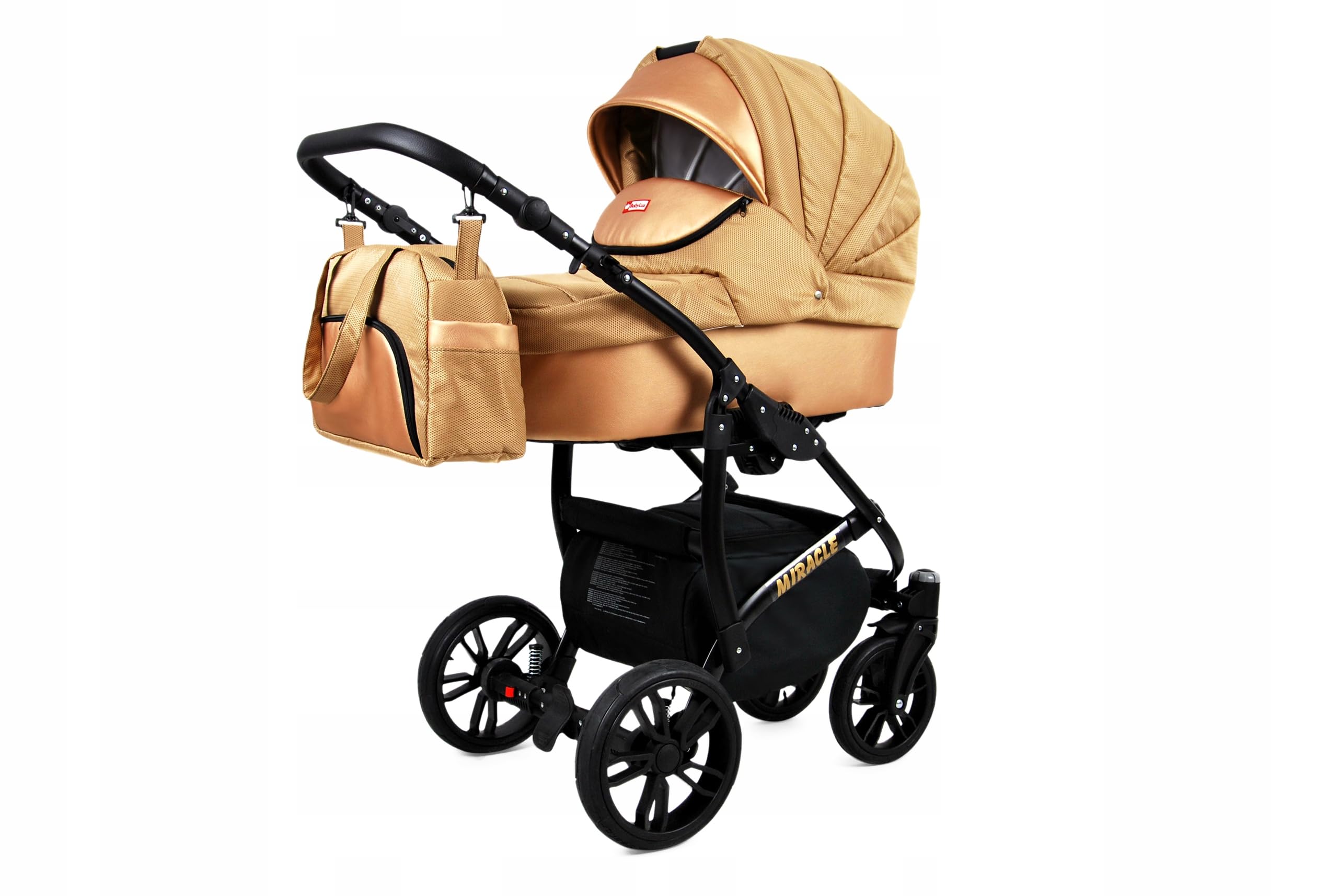 BabyLux® Enfant Poussette Combinée Set 3 en 1 - Miracle - incl. Nacelle, Canne, Siège de voiture - Siège Auto - Pliable - avec Sac à langer, Habillage pluie, Moustiquaire etc.