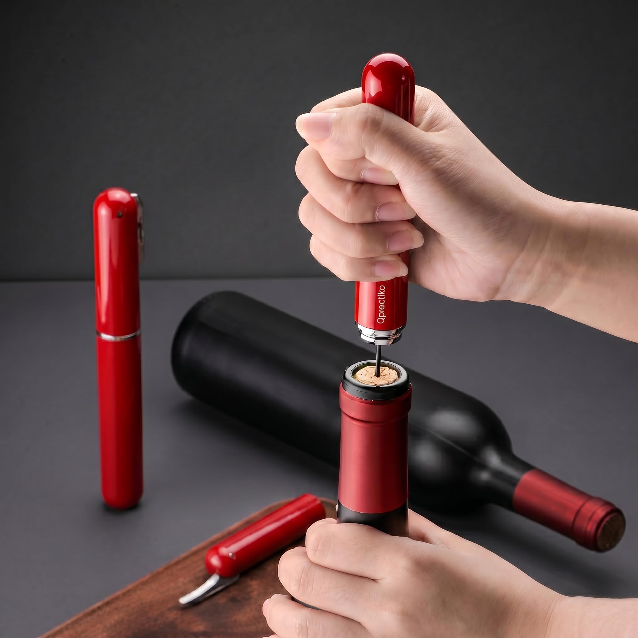 Sacacorchos de aire a presión con aguja inox | ABS resistente, 3 pasos de uso, extrae el corcho, apto para corchos naturales