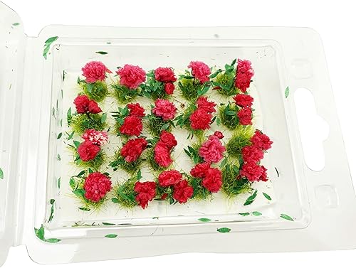 Miniatura 5 de PrettyLife 20 mechones de flores en miniatura para mini casa de muñecas, jardín de hadas, ferrocarril, escenario estático simulado, modelo de micro