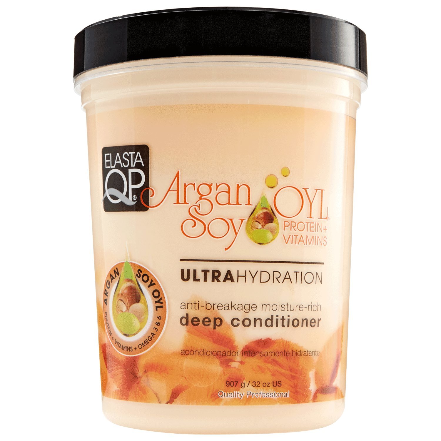 elasta qp soy oyl ultrahydration deep conditioner, 32 oz