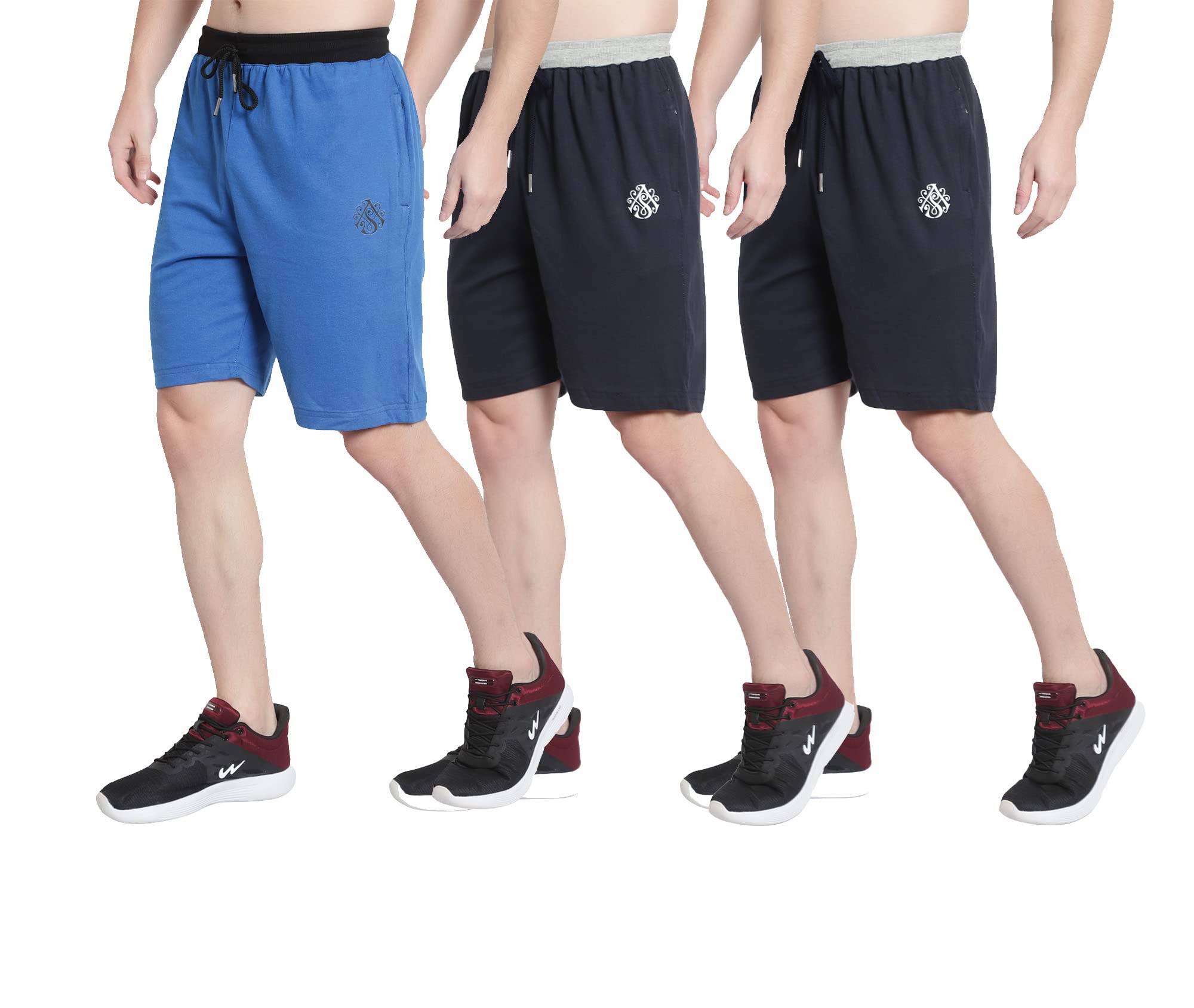 Men's Plus Sizes Cotton Shorts M to 5XL, 28 to 48 Inches Waistline Blue, Navy, Navy (Size- M, 28 to 34 Inches, Pack of 3)-image-29