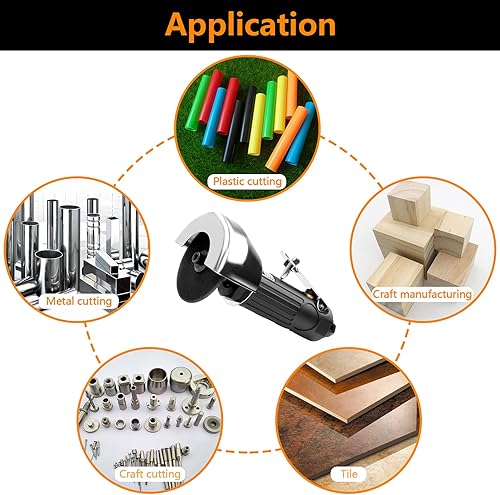 Miniatura 6 de YON.SOU. Herramienta de corte de aire con 2 ruedas de corte de amoladora de 3 pulgadas, herramienta de corte de hoja de metal neumática, herramienta