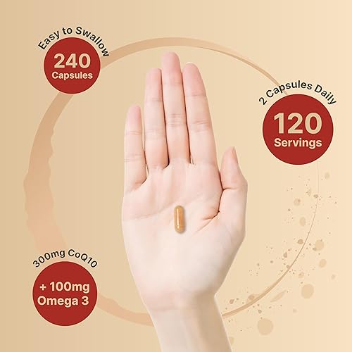 Miniatura 4 de NatureBell CoQ10 300mg con Omega 3, 240 cápsulas - Suministro para 120 días  Forma estable de alta absorción - Soporte antioxidante para la salud