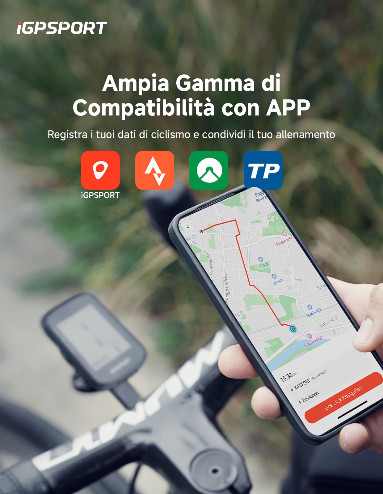 iGPSPORT BSC300T Ciclocomputer GPS con Navigazione Cartografica Touchscreen 2,4" USB Type-C per E-Bike Shimano Di2