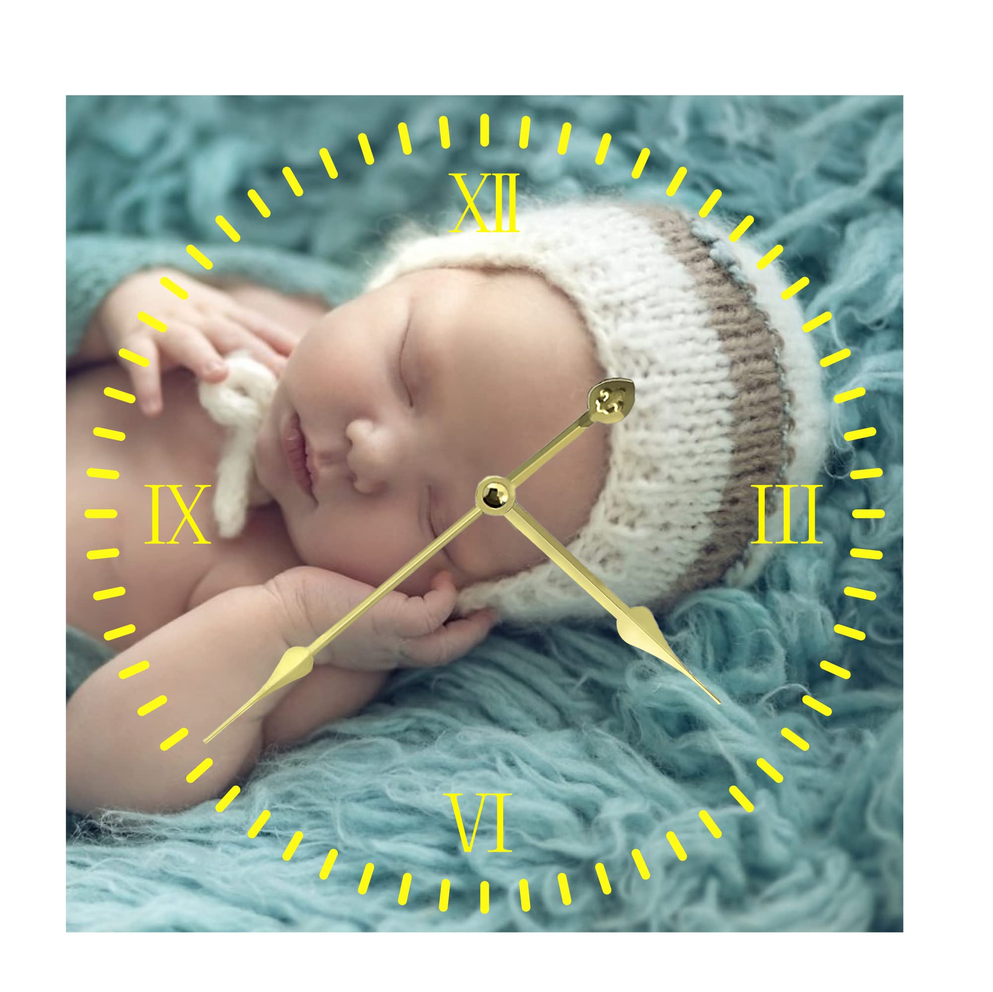 S&H&OU Custom Wall Clock,Photo Wall Clocks for Living Room Decor with Photo,Kids Silent Wall Clock,Personalized Photo Wall Hanging Time Clock for Birthday Wedding Valentine'S Day Christmas Photo Gift