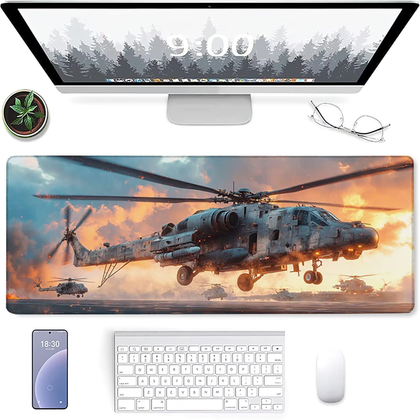 Tappetino Mouse Gaming Grigio Tappetino Mouse XXL 1600x800x3mm, Mousepad Aereo Sottomano Scrivania Grande con Bordi Cuciti per Pad PC Accessori Gaming, Ufficio Accessori Scrivania, Regalo 7-4221