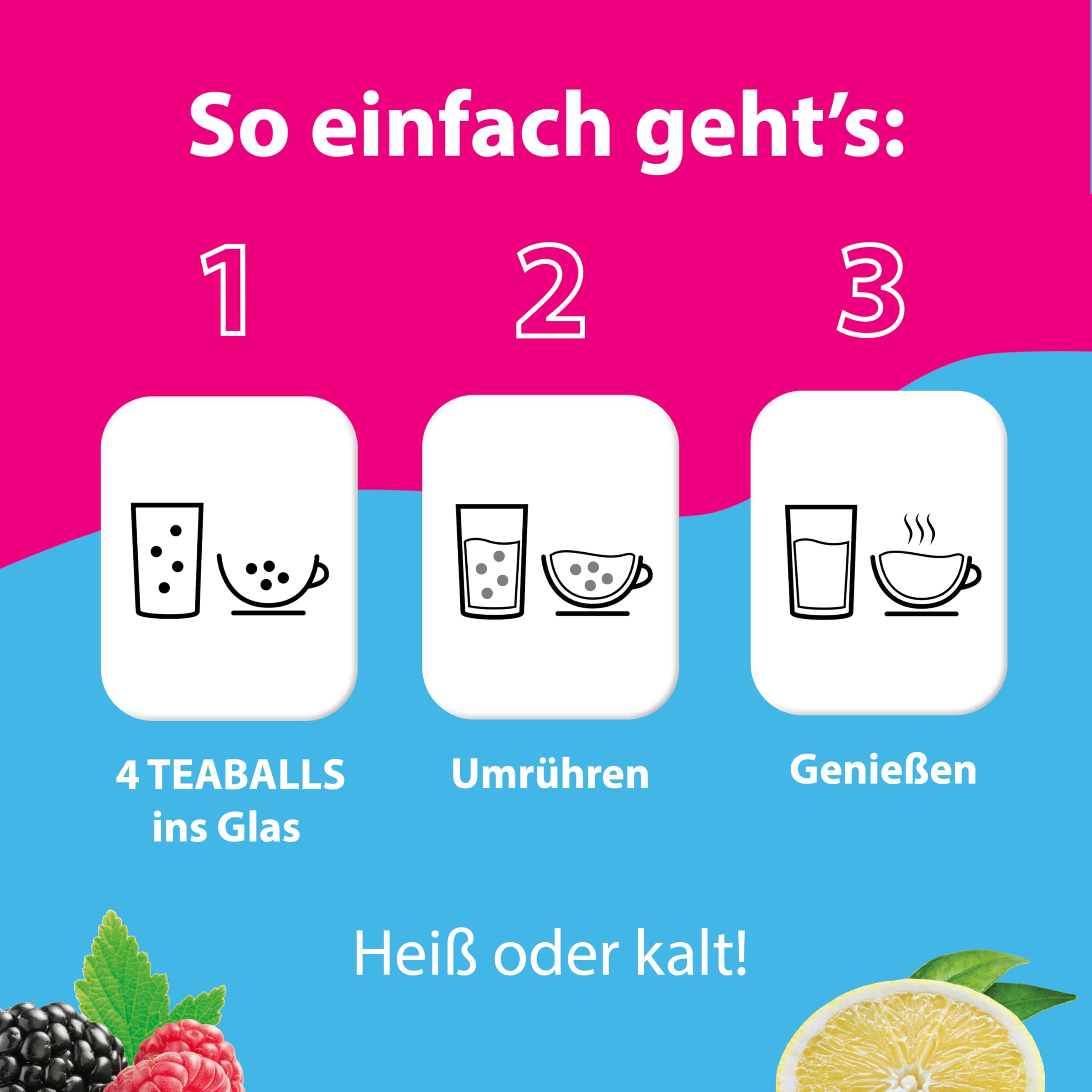 TEABALLS - 5er Frühlingsfrüchte Tee Set - 200 Tassen - Fruchtiges Tee Probierpaket & kleine Geschenkidee für den Frühling