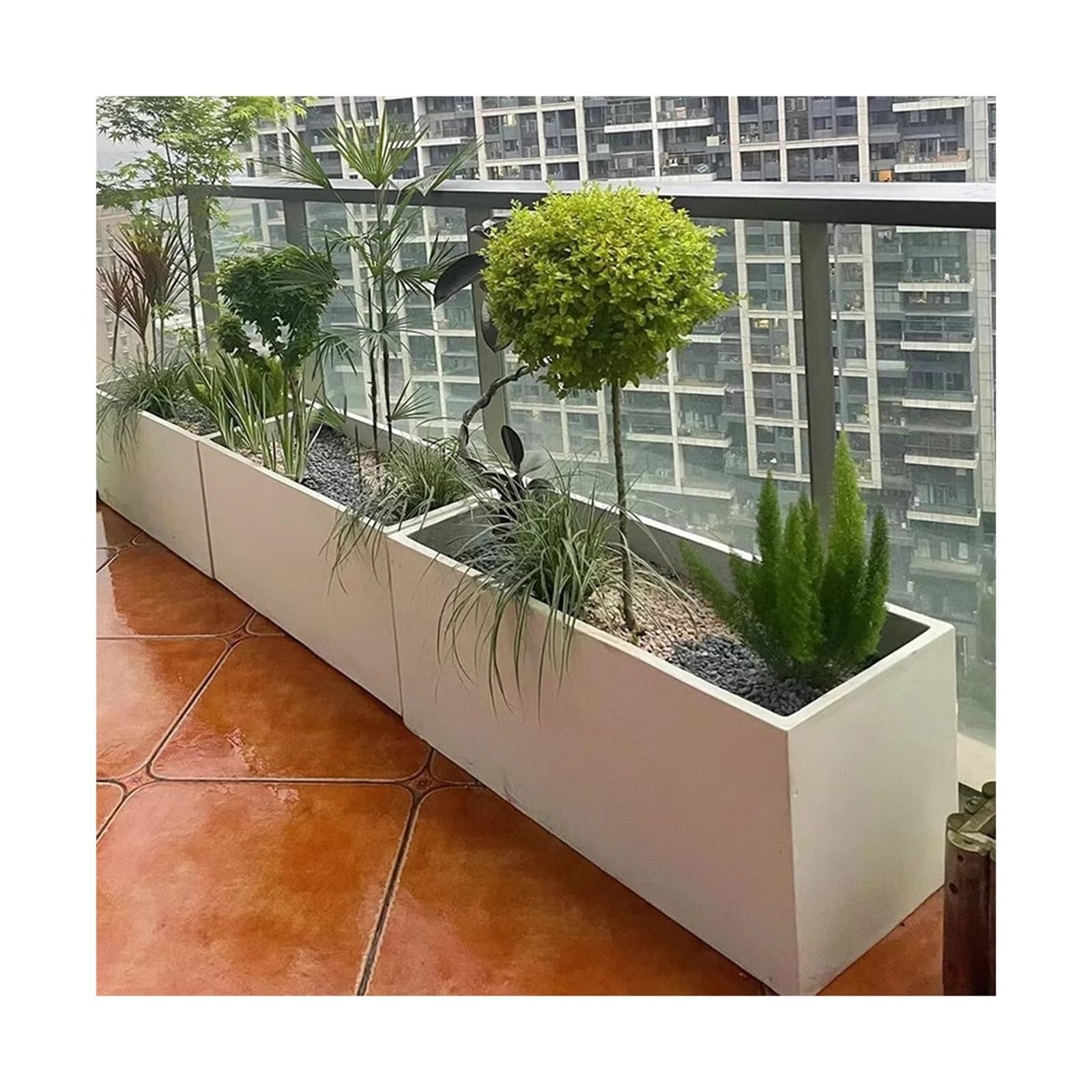Uliczny plantator Zewnętrzna skrzynka na kwiaty Taras dachu Dziedziniec zewnątrz