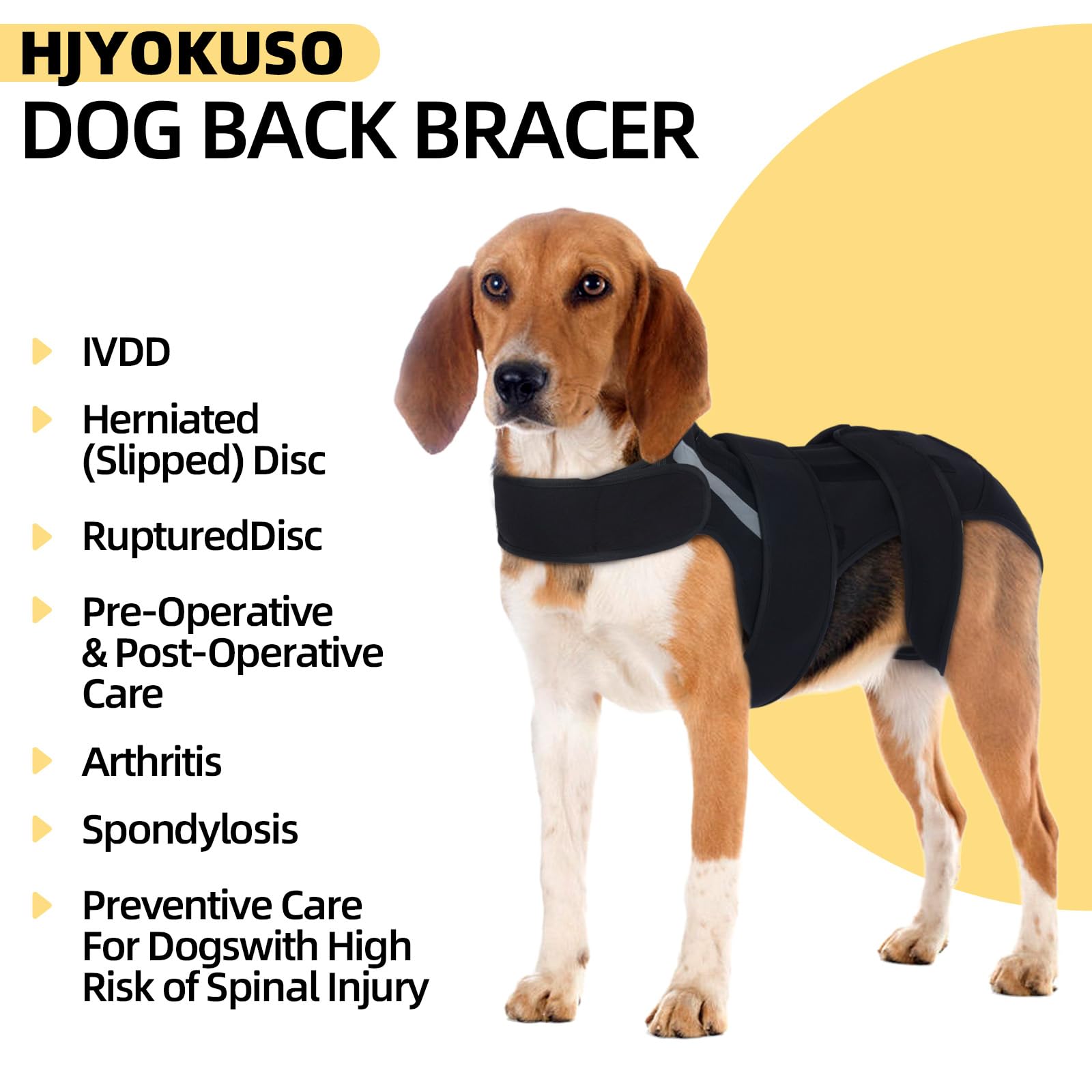 Hjyokuso Dog Back Brace S, Adjustable Spine Support Vest for IVDD Slipped Disc, Herniated Disc, Arthritis - Image 4