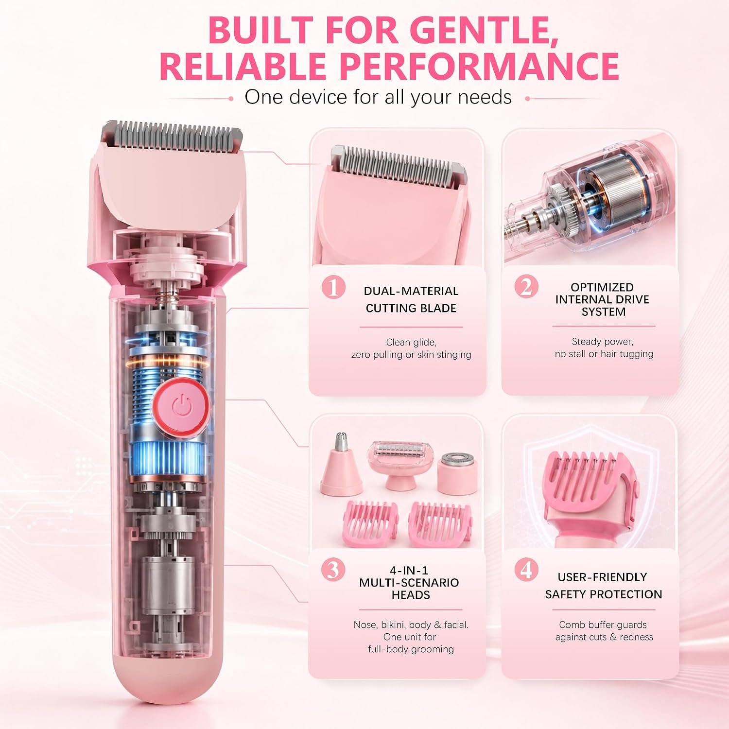 5-in-1 Women's Body Grooming KIT, 2026 Wet/Dry Electric Shavers for Womens