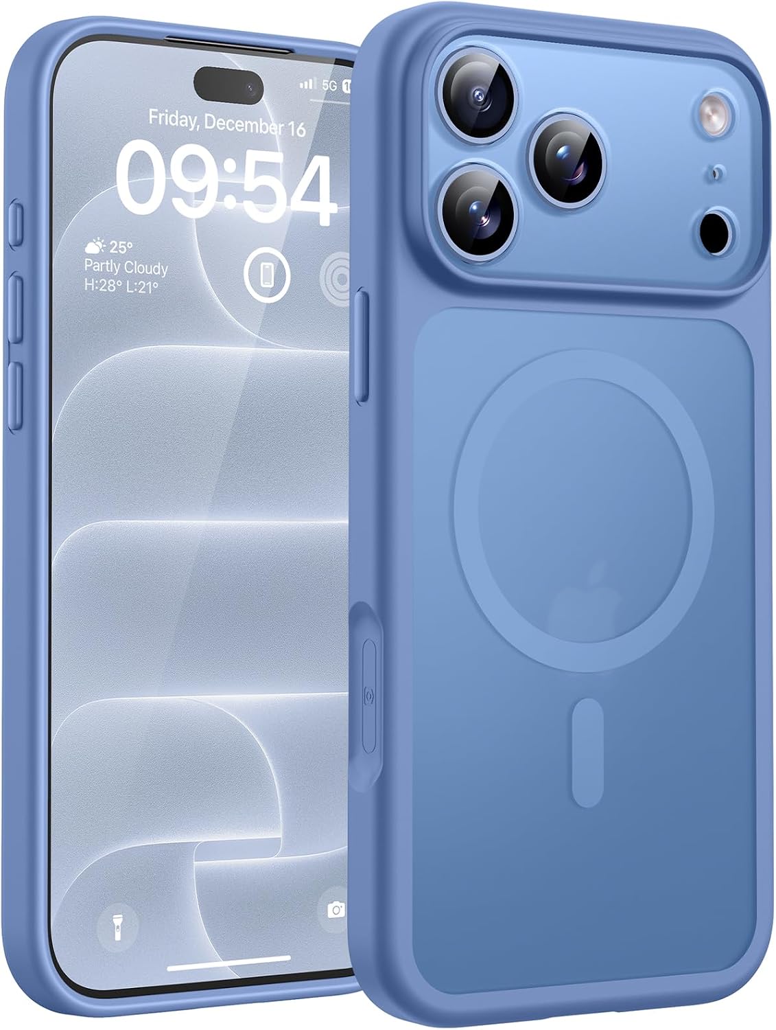 TOCOL Funda para iPhone 18 Pro MAX, Compatible con MagSafe, Azul Claro