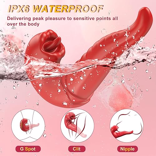 Miniatura 5 de Vibrador de lengua para mujer, juguetes sexuales con aplicación 3 en 1, juguete de lengua para mujeres, juguetes sexuales de rosa, vibrador de punto