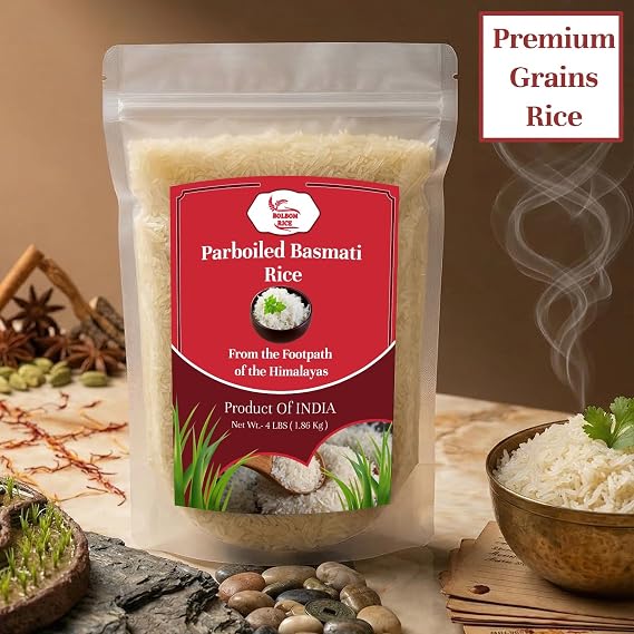 BolBom Minikit Rice Authentic Premium Parboiled Smelty Diabetics Organic White Rice - IET-4786 Century Chana Ma Rice, Nutritious, Gluten-Free, Protein-Rich for Cooking Healthy Food-4 Lbs