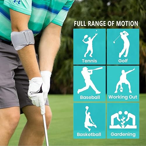 Miniatura 3 de Cinlitek Codera para tendinitis, alivio del dolor de codo de tenis y golfista, correa de apoyo para hombres y mujeres para levantamiento de pesas,