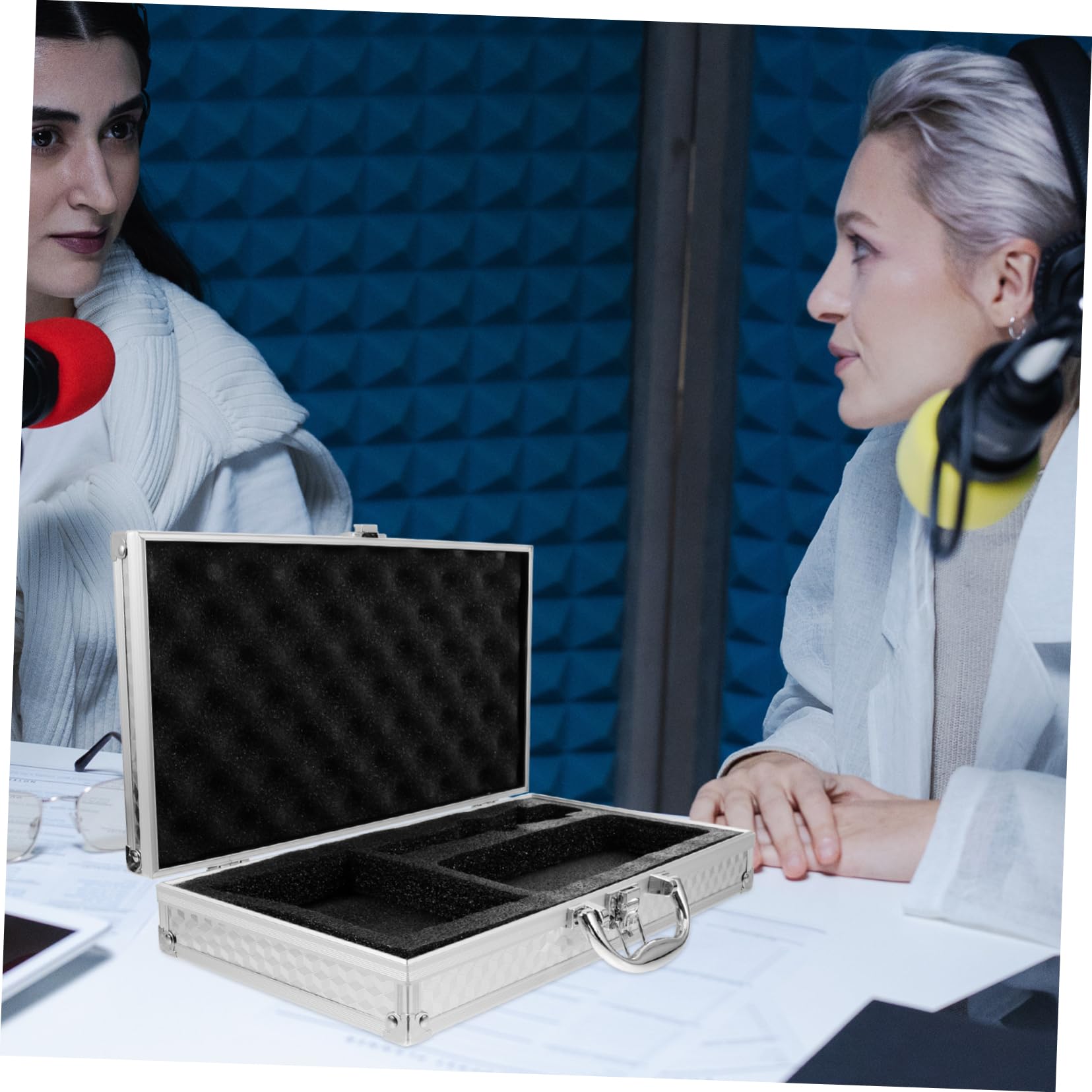 Custodia Rigida Per Microfono Vano Per Scheda Audio e Supporto Custodia Portatile Resistente All Usura Protettiva Per Trasporto e Conservazione Microfoni