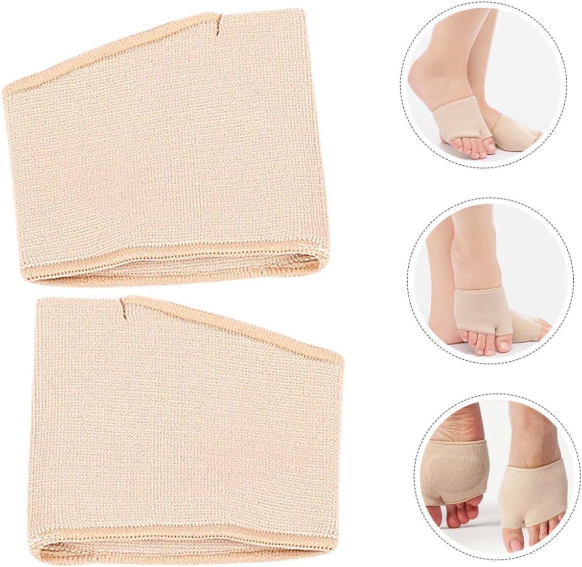 High Heels Foot Pads Gel Cushions for Women, Forefoot Metatarsal Pads with Non-Slip Skin Color, Size S (45-48), Relief Ball-of-Foot Inserts for High Heeled Shoes