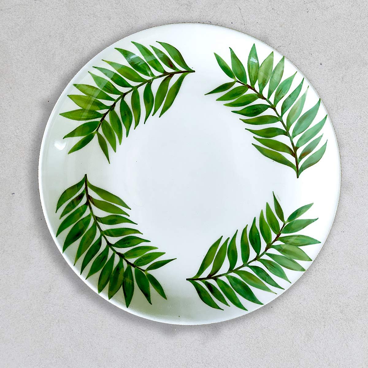 Cyahi -Wall Plates Ceramic Decor with Hook for Hanging. 7" Diameter (Zamia)