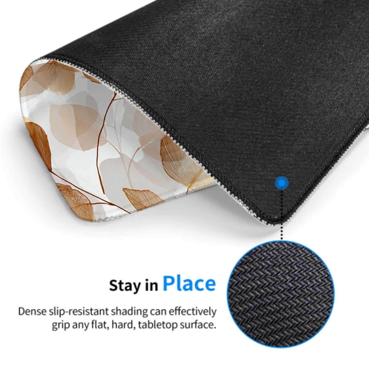 Brązowa podkładka pod mysz pod mysz pod mysz do gier XXL 1200 x 600 x 3 mm podkładka pod mysz gumowa liście duża podkładka pod mysz dla graczy akcesoria wodoodporne PC, do klawiatury laptopa w-11627