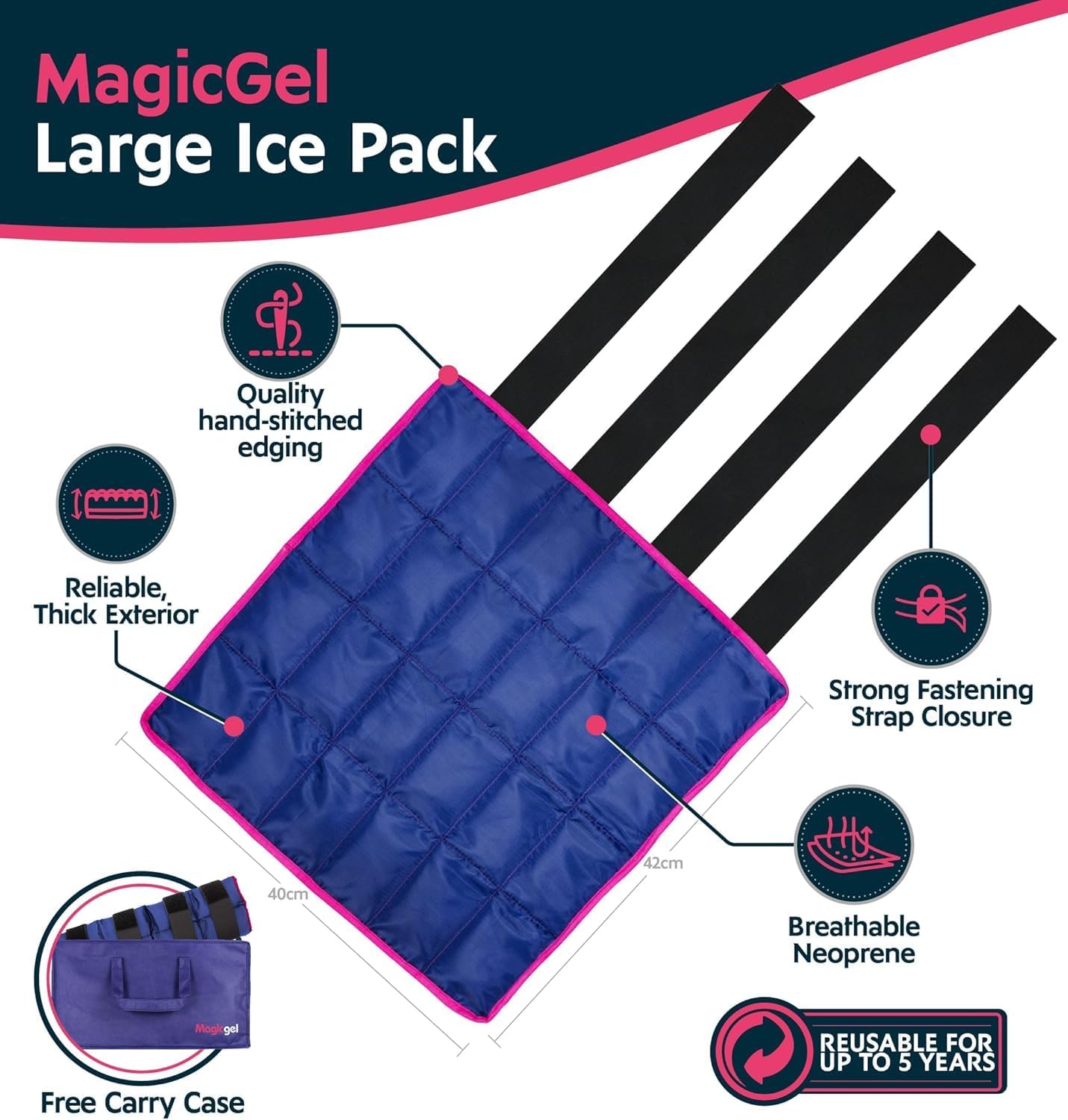 Magic Gel Horse Ice Pack with Carry Case - Single Ice Boots | Cooling Horse Leg Wraps for Hock, Ankle, Knee, Legs, Boots, and Hooves | Horse Tack & Horse Supplies & Ideal Gift for Horse Lovers Women