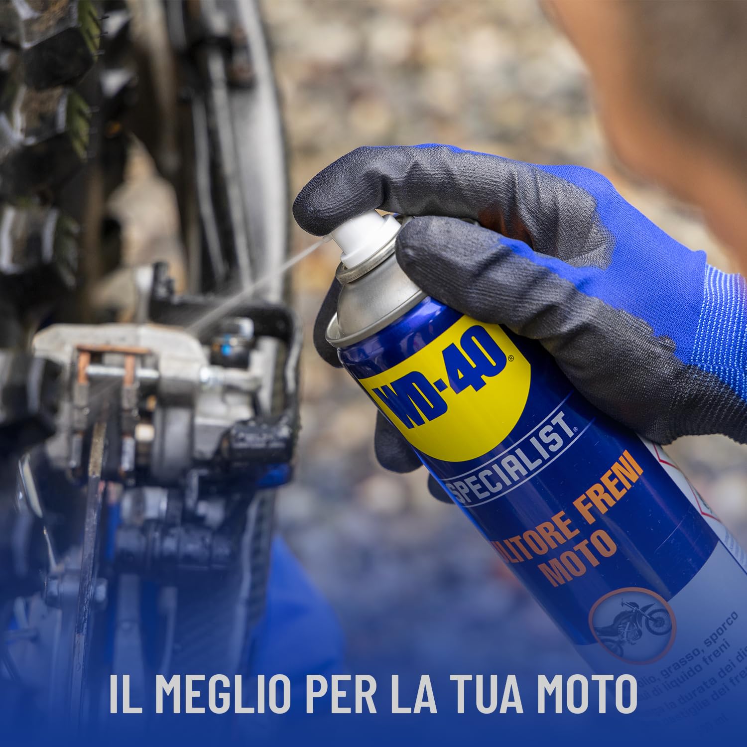 WD-40 - Specialist - Pulitore Freni Moto - Asciuga rapidamente, senza residui - Elimina lo stridio e prolunga la vita dei freni, previene lo slittamento della frizione - Spray con valvola a 360° 500ml