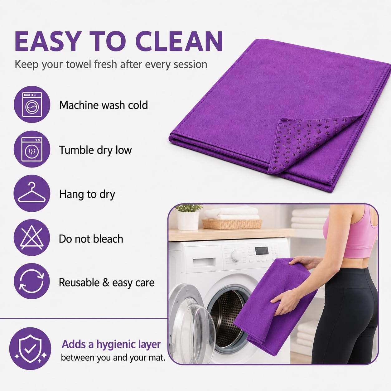 Morbuy Serviette de Yoga en Microfibre Tapis de Yoga avec Surface Antidérapante, Idéal pour Le Yoga Chaud Tapis de Fitness pour Yoga Pilates Voyage Pique-niques