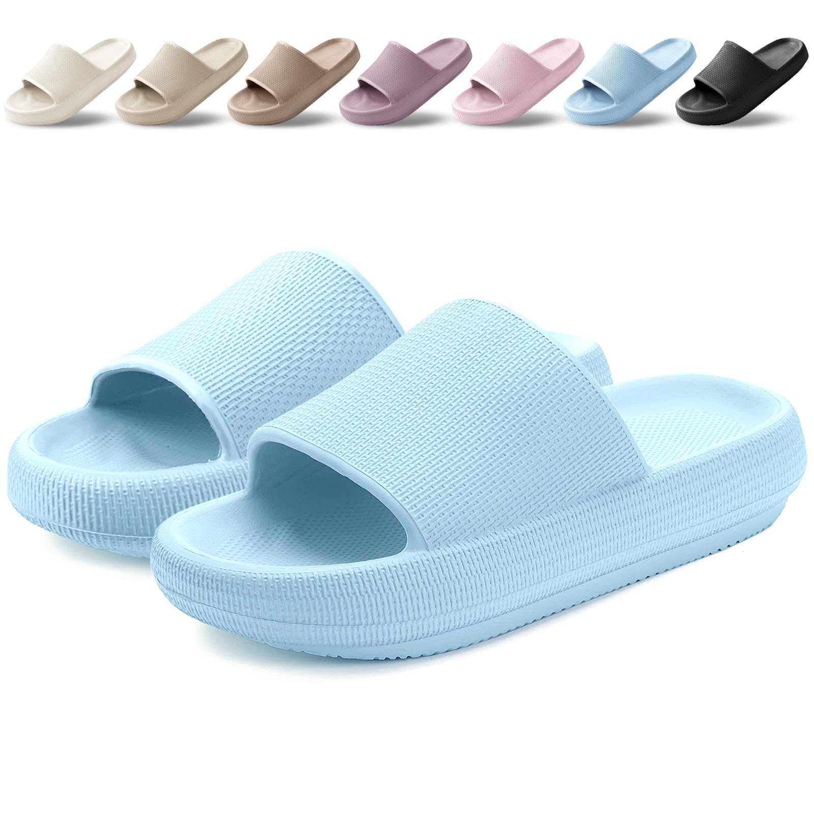 BAXIWUY Badelatschen Damen Badeschuhe Herren Schlappen Badeschlappe Cozislides Original Slippers Rutschfest Hausschuhe Sommer Pantoletten Wolkenschuhe Flip Flops Indoor/Outdoor