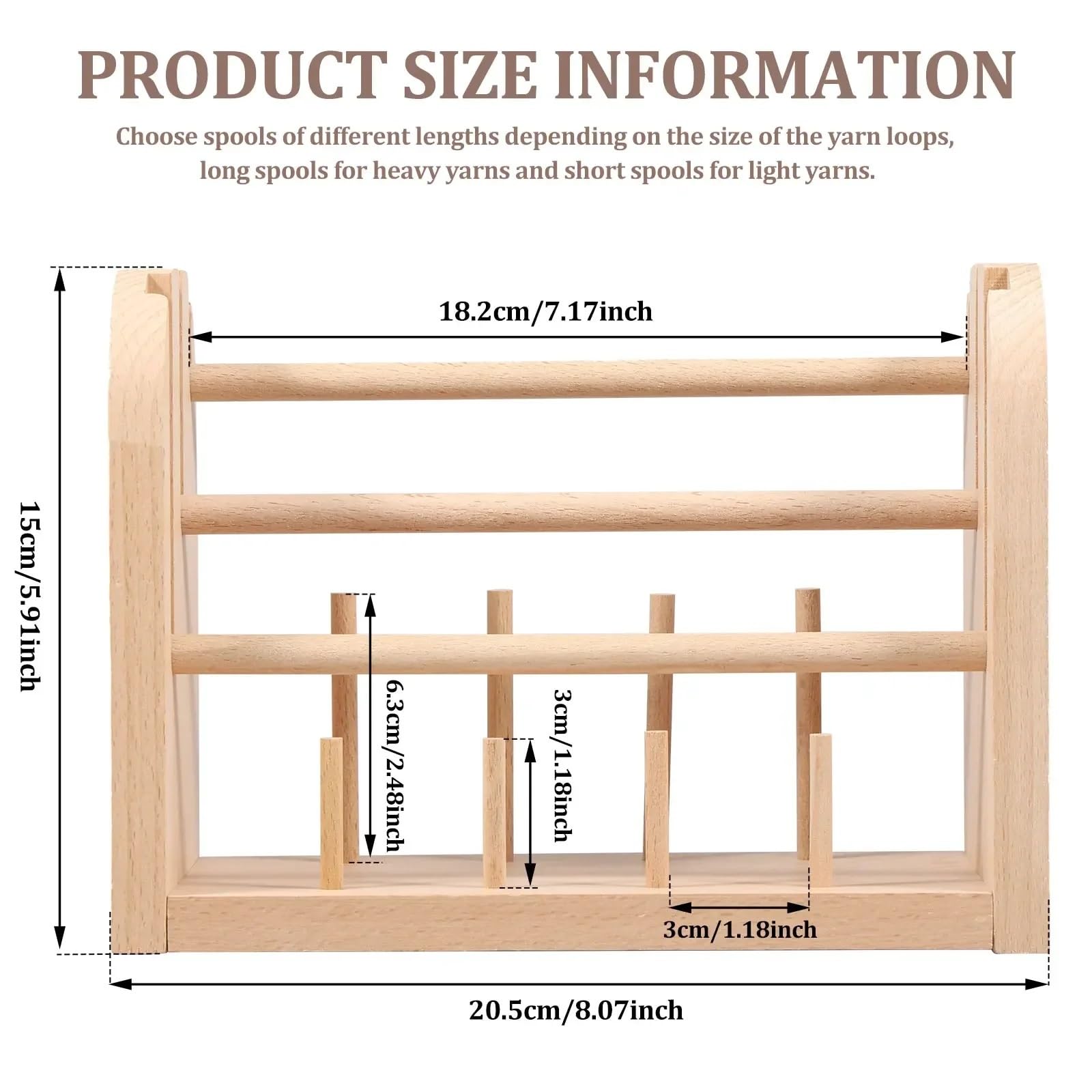 porta ovillos Soporte de carretes madera, soporte hilo desmontable, organizador coser haya multifuncional, suministros ganchillo